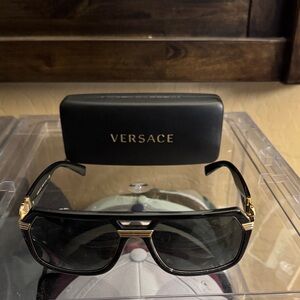 Versace Black Sunglasses with Gold Detailing